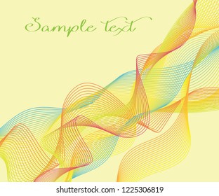 Composition with colorful abstract waves on a light background      