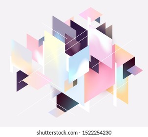 Composition of colorful rectangles. Abstract geometric background. 