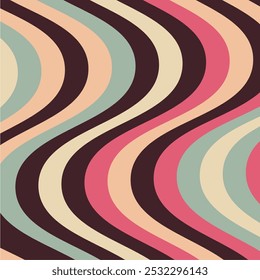 The composition of colorful wavy lines. Wavy background for textures, packaging, wallpapers, covers, banners and posters. A creative idea in a flat style 