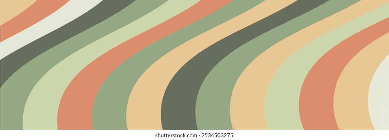 The composition of colorful wavy lines. Wavy background for textures, packaging, wallpapers, covers, banners and posters. A creative idea in a flat style 