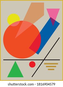 The composition of the combined geometric fields overlap to form a new geometry, suitable for decoration designs, wallpapers, covers, t-shirt designs