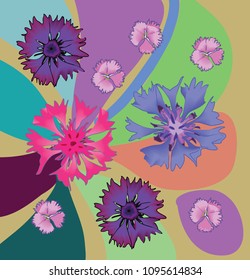 Composition with cornflowers and cloves. Nature. For decorating holidays, for design