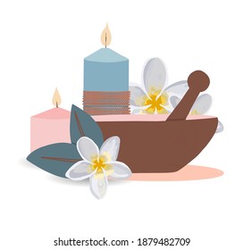 Composition of cosmetic products. Cosmetics. Vector illustration.
