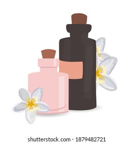 Composición de productos cosméticos. Cosméticos. Ilustración vectorial.