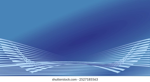 Composición de Formas planas curvas y abstractas con tonos degradados azules y colores de fondo a juego para necesidades de diseño visual