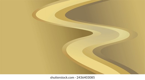composition of curved lines and abstract areas of gradient gold brown color and empty space as a background design for placing text or images in graphic designs