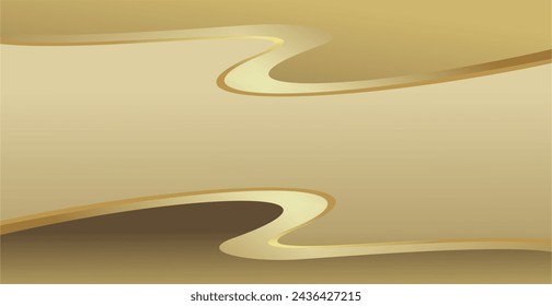 composition of curved lines and abstract areas of gradient gold brown color and empty space as a background design for placing text or images in graphic designs