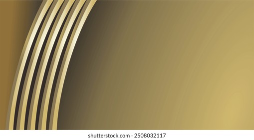 composition of curved lines with brown and gold colors and empty space as background inspiration for visual communication design