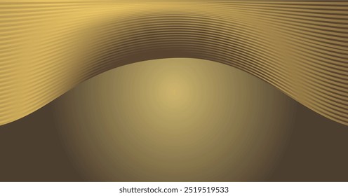 composition of curved lines with brown and gold colors and empty space as background inspiration for visual communication design