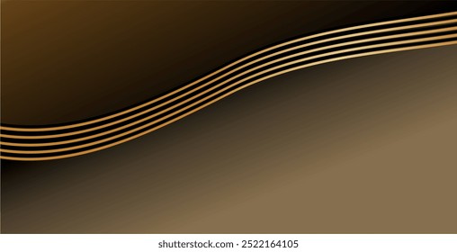 Composición de líneas curvas con colores marrones y dorados y espacio vacío como inspiración de fondo para el diseño de comunicación visual