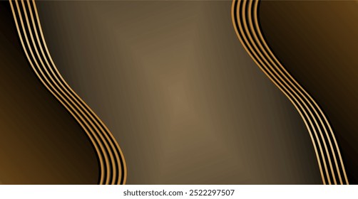 Composición de líneas curvas con colores marrones y dorados y espacio vacío como inspiración de fondo para el diseño de comunicación visual