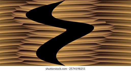 a composition of curved lines and brown gold gradient colors as background inspiration for graphic designs or ornaments for use in art