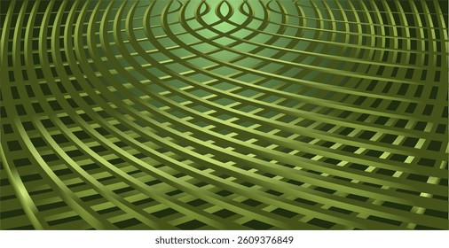 composition of curved lines and geometric abstract fields with gradations of green as background inspiration for visual communication design