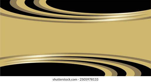 composition of curved lines in gold and brown on a black and gold background as inspiration for visual communication design
