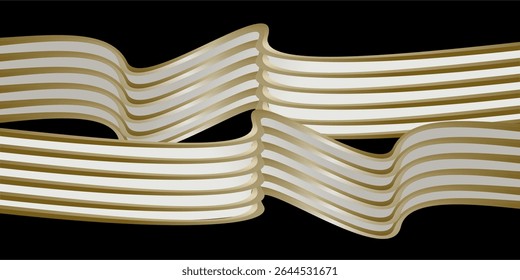 Zusammensetzung von gekrümmten Linien in goldbraunem und schwarzem Farbverlauf leeren Raum als Hintergrund Inspiration