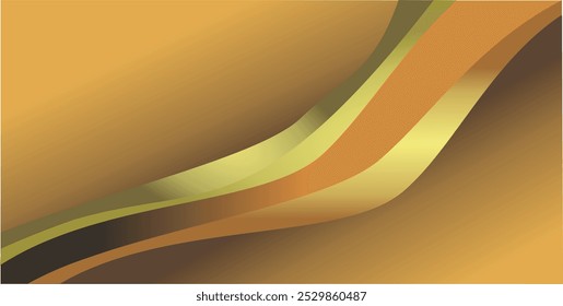 Composición de líneas curvas con Gradientes amarillos, naranjas y marrones dorados como inspiración para decoraciones y adornos, así como diseño de fondo en Diseños gráficos