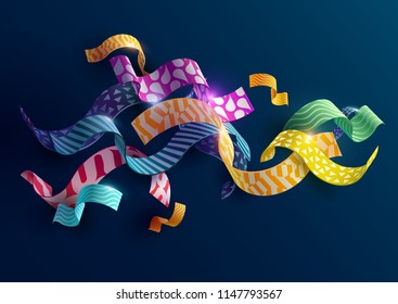 Composition of decorative wavy lines