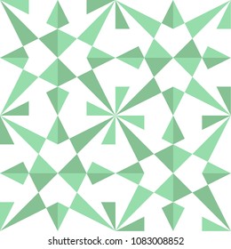 Composition of different geometric shapes. Green vector graphic. Abstract art. Modern backrounds and wallpapers. Polygonal background. Creative tile print.