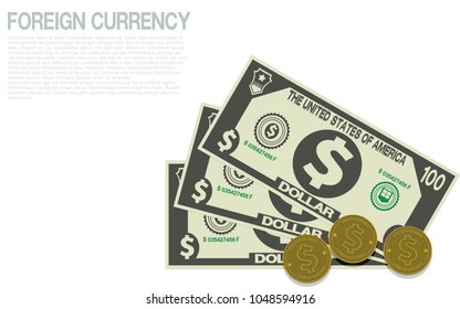 Composition of Dollar currency on transparent background

