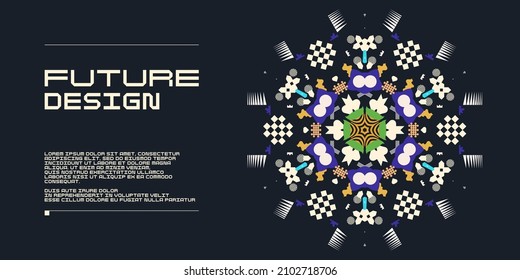 Composition with dynamic and geometric shapes. Abstract background for design.