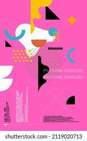 Komposition mit dynamischen und geometrischen Formen. Abstrakter Hintergrund für Design.