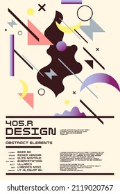 Composition with dynamic and geometric shapes. Abstract background for design.