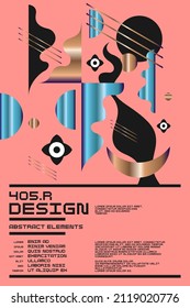 Composition with dynamic and geometric shapes. Abstract background for design.