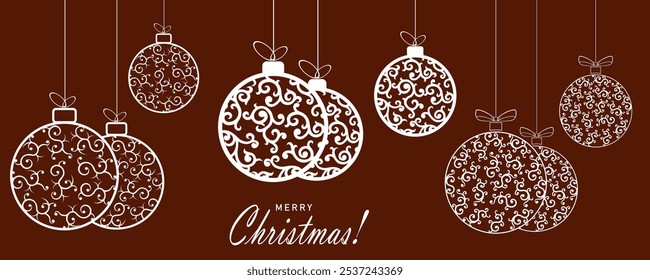 Composición de elegantes bolas de Navidad en estilo retro, elemento de diseño, conjunto.