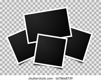 Composition of empty photo frames