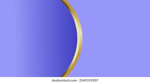 composition of empty space in blue and purple gradations with gold curved lines as background design inspiration for graphic visual arts or decorative designs in applied arts