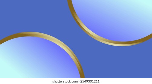 composition of empty space in blue and purple gradations with gold curved lines as background design inspiration for graphic visual arts or decorative designs in applied arts