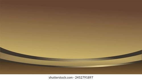 composition of empty space, curved lines and geometric abstract fields with gradations of gold, brown and black as background inspiration for visual communication design