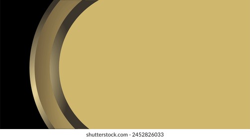 composition of empty space, curved lines and geometric abstract fields with gradations of gold, brown and black as background inspiration for visual communication design