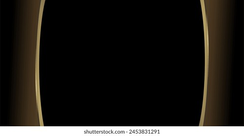 composition of empty space, curved lines and geometric abstract fields with gradations of gold, brown and black as background inspiration for visual communication design