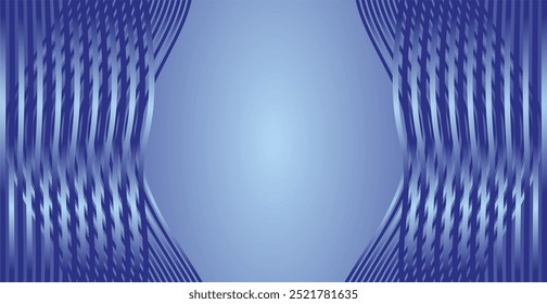 composição de espaço vazio, linhas curvas e campos abstratos geométricos com gradações de azul e azul claro como inspiração de fundo para design de comunicação visual