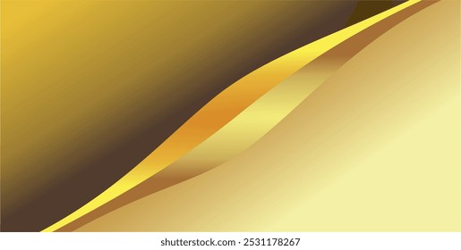 composition of empty space, curved lines and geometric abstract fields with gradations of gold, brown and black as background inspiration for visual communication design