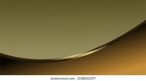 composition of empty space, curved lines and geometric abstract fields with gradations of gold, brown and black as background inspiration for visual communication design