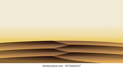 composition of empty space, curved lines and geometric abstract fields with gradations of gold, brown and black as background inspiration for visual communication design