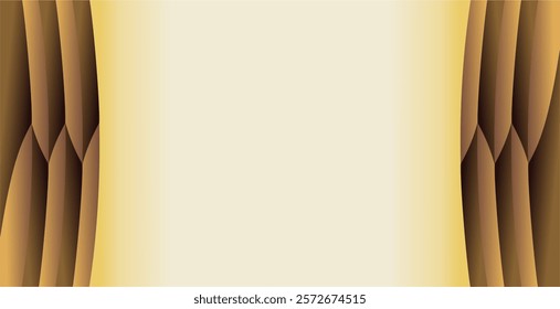 composition of empty space, curved lines and geometric abstract fields with gradations of gold, brown and black as background inspiration for visual communication design