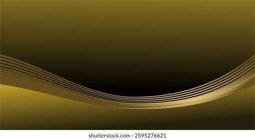 composition of empty space, curved lines and geometric abstract fields with gradations of gold, brown and black as background inspiration for visual communication design