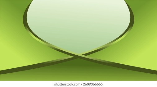 composition of empty space, curved lines and geometric abstract fields with gradations of green as background inspiration for visual communication design