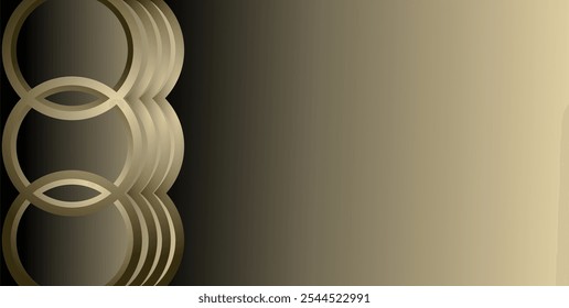 The composition of empty space with gold-brown color gradations and gold curved lines, is the background inspiration for visual communication design