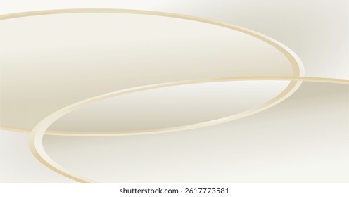 composition of empty space with soft colors and abstract geometric curved lines in golden brown as background inspiration