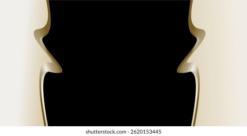 composition of empty space with soft colors and abstract geometric curved lines in golden brown as background inspiration