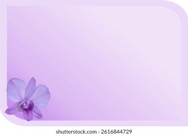 composition of empty space and vector image of purple violet orchid flower