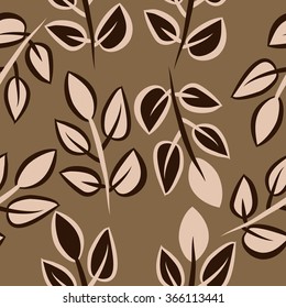 Composition of  floral seamless pattern, doodles,branches,leaves. Hand drawn.