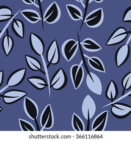 Composition of  floral seamless pattern, doodles,branches,leaves. Hand drawn.