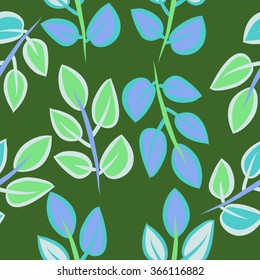 Composition of  floral seamless pattern, doodles,branches,leaves. Hand drawn.