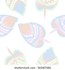 Composition of  floral seamless pattern, doodles,leaves, hole, spots. Hand drawn.