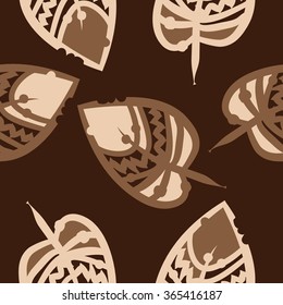 Composition of  floral seamless pattern, doodles,leaves, hole, spots. Hand drawn.
